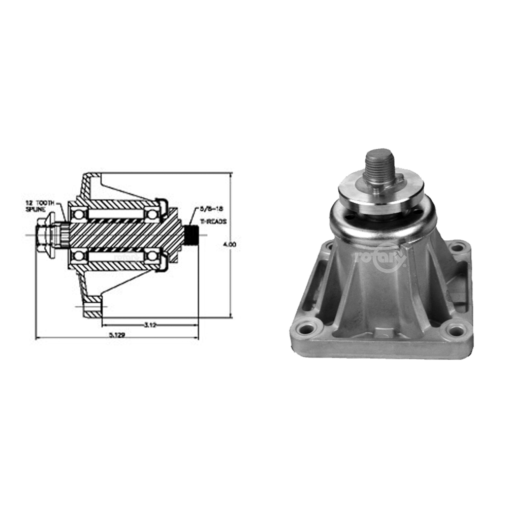 Right/Center Spindle Assembly Replaces MTD 918-0240 